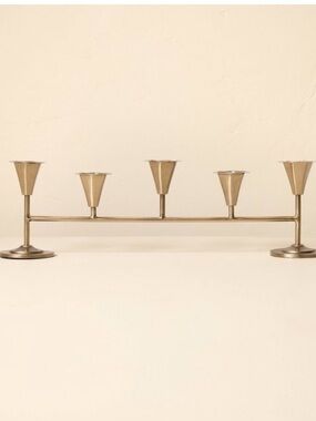 HEARTH & HAND NWT 20" Metal Tabletop Taper
Candelabra Brass Finish